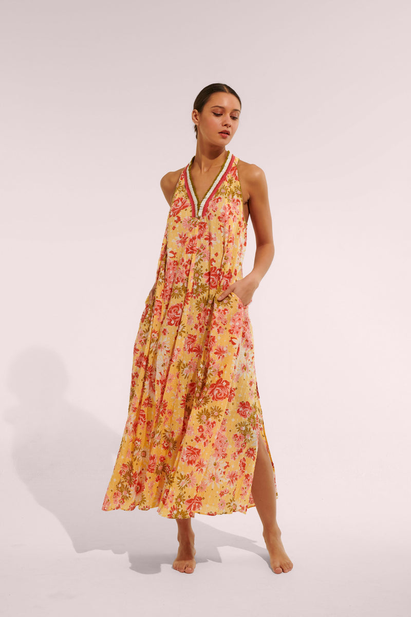 Long Dress Nava Collection Barth St | Yellow Resort 90\'S Poupette | 