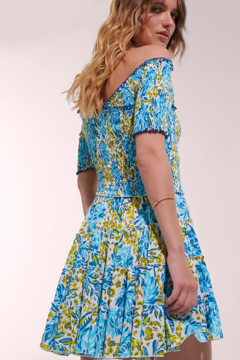 Mini Dress Soledad - Blue Krysan | Spring Collection | Poupette St Barth