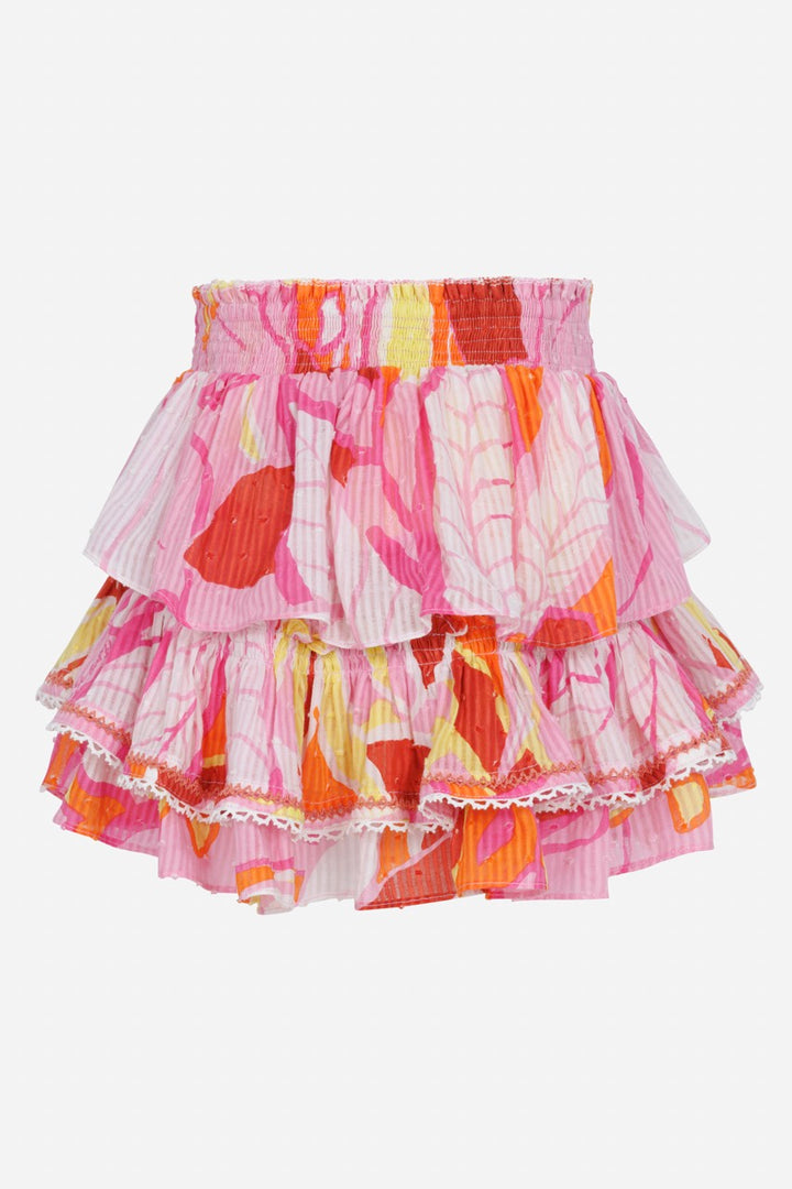 Mini Skirt Ariane for girls - Pink Macro Lilium