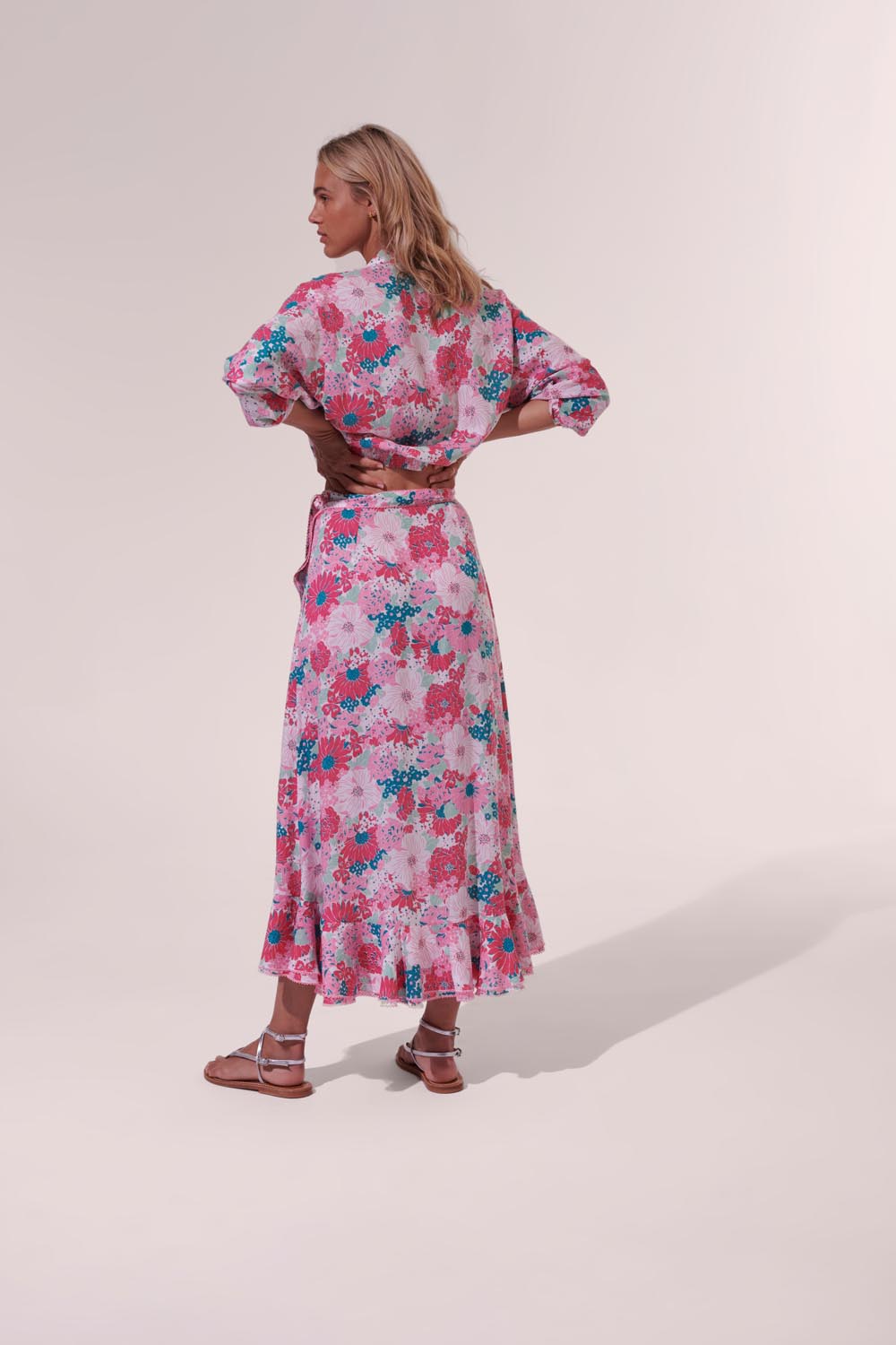 Long Skirt Aude - Pink Flower Mix