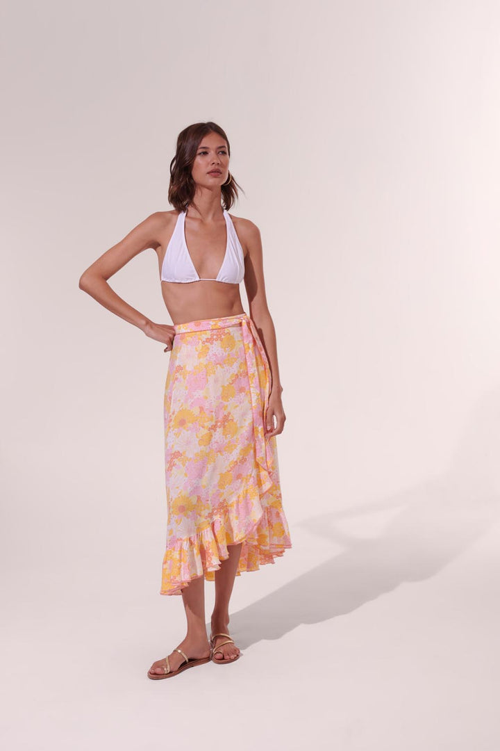 Long Skirt Aude - Yellow Flower Mix