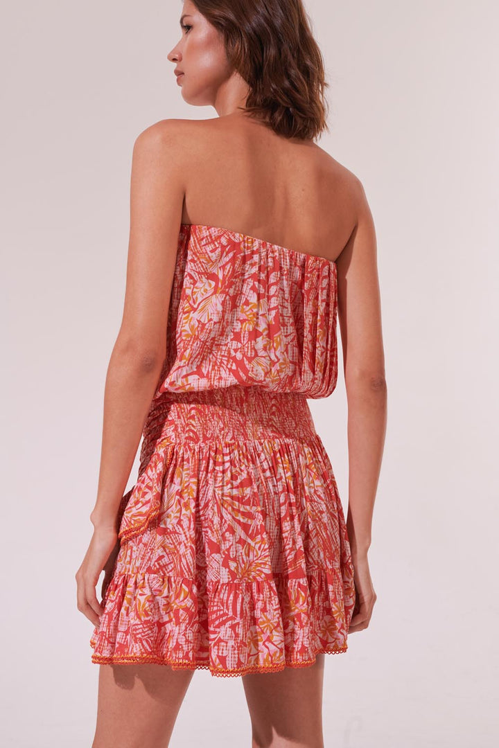 Bandeau Dress Ambra - Orange Tropical