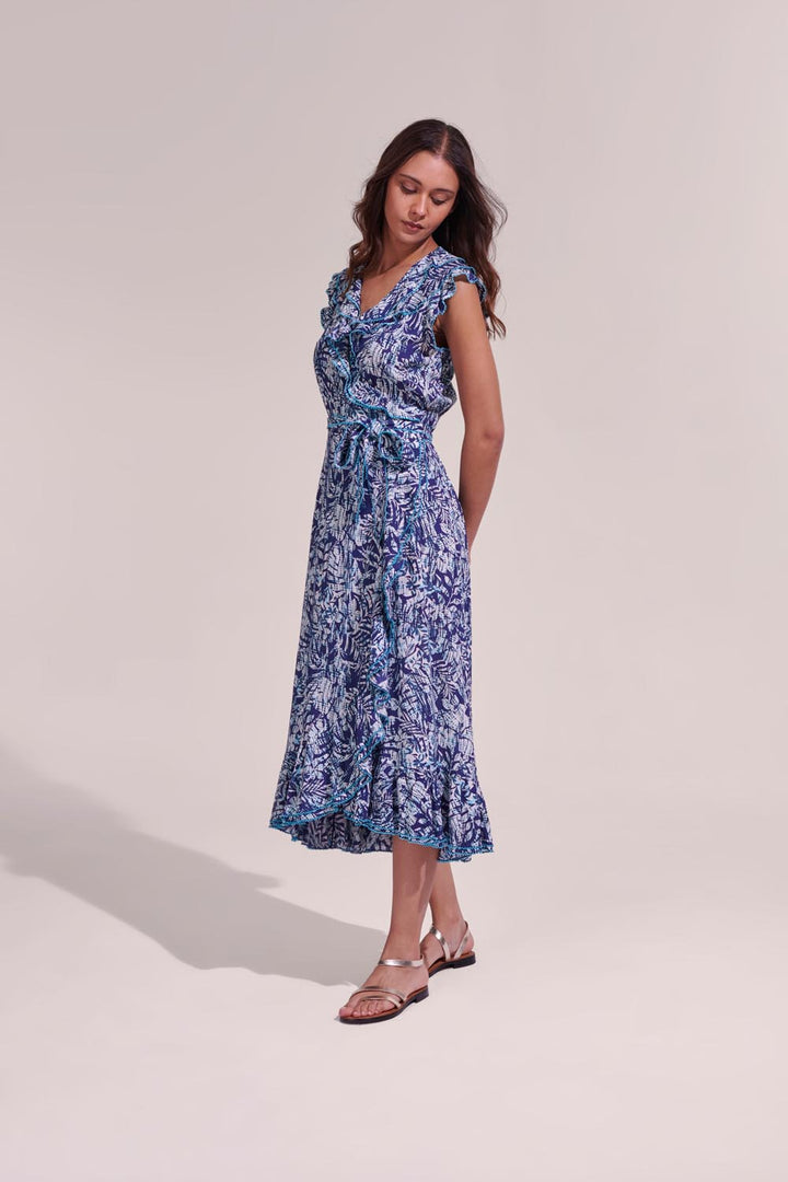 Midi Dress Aude - Navy Tropical