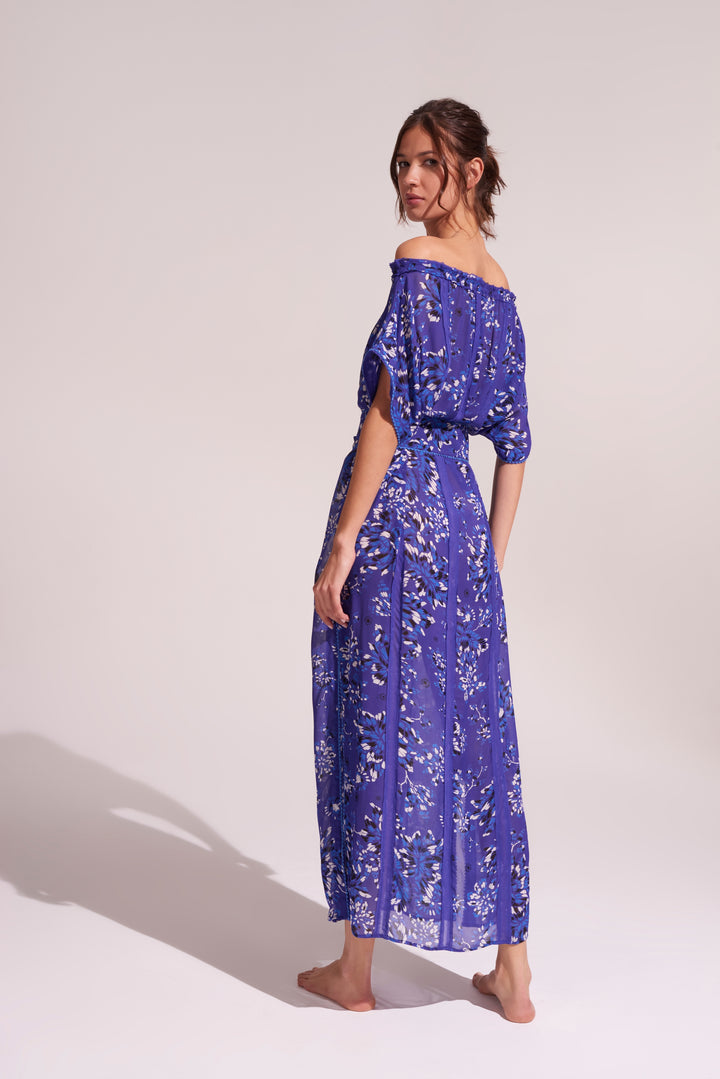 Long Kaftan Attika - Blue Pivoine