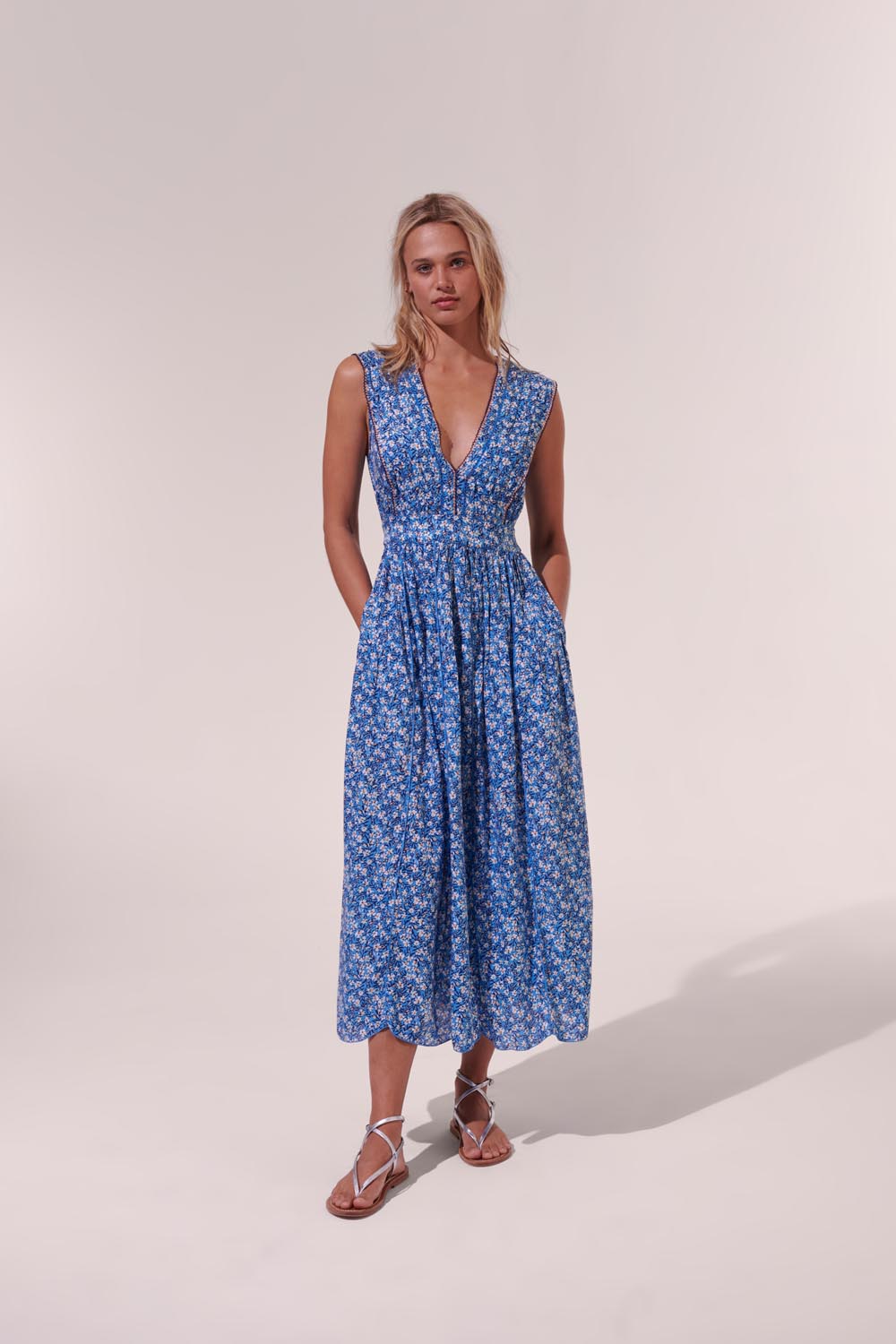 Long Dress Agnes - Blue Paquerette