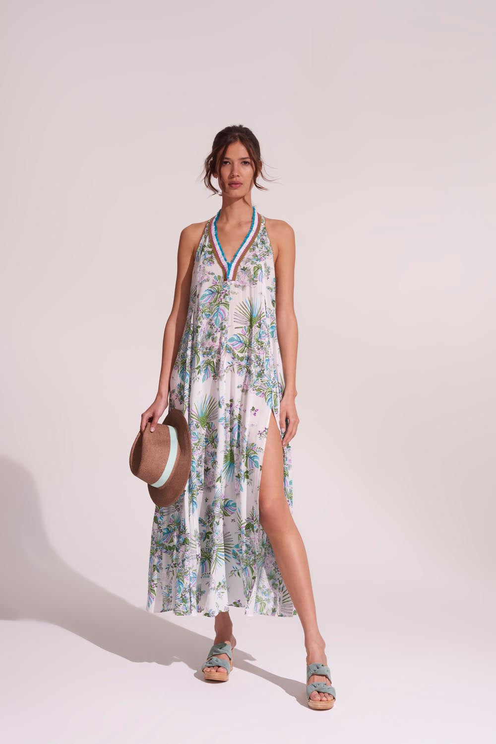 Long Dress Nava - Aqua Rainforest