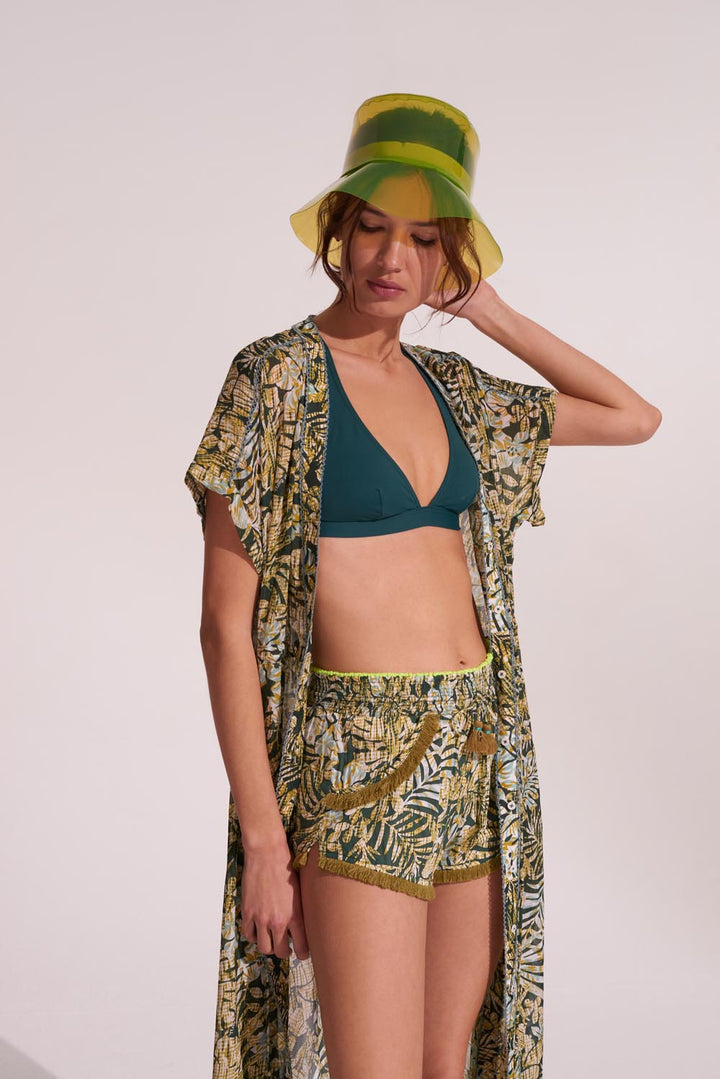 Long Tunic Mya - Green Tropical