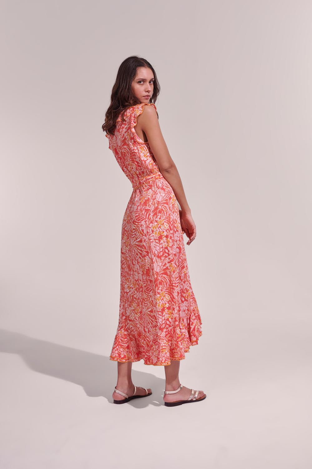 Midi Dress Aude - Orange Tropical