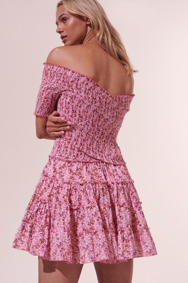 Mini Dress Soledad - Pink Damask