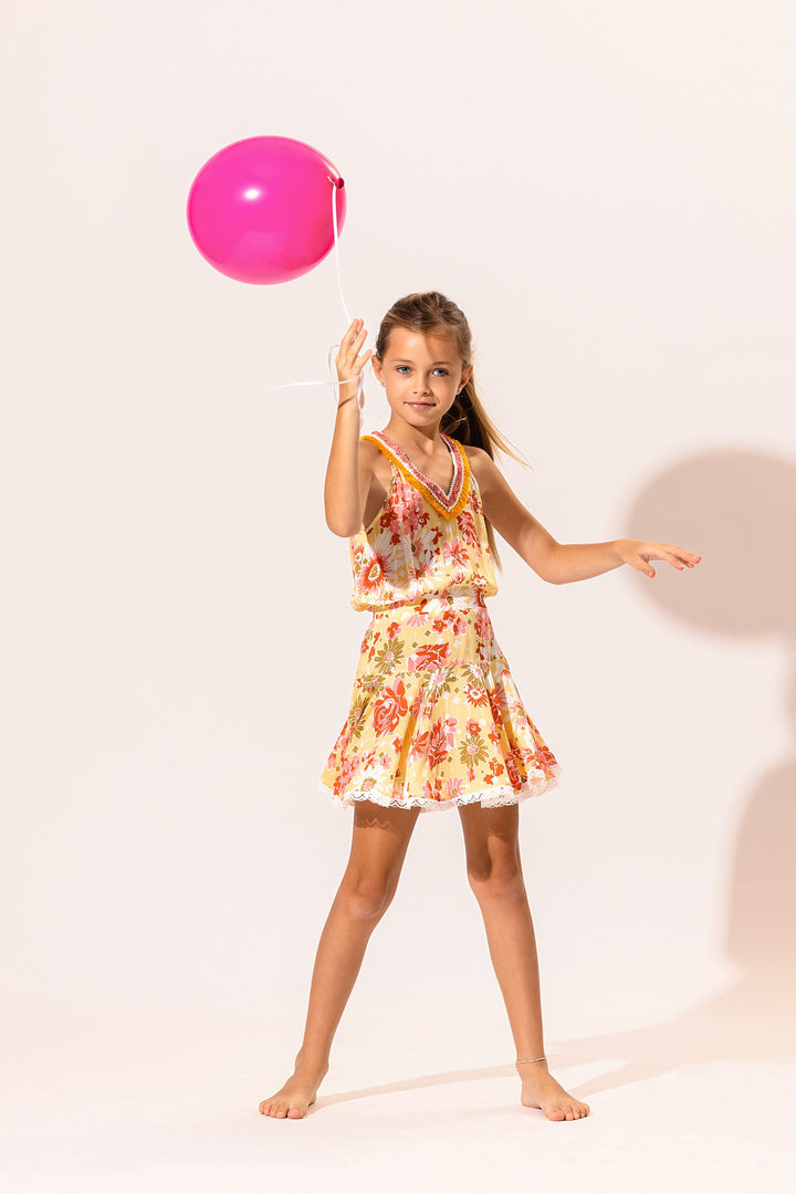 Kids Mini Dress Agathe - Yellow 90'S