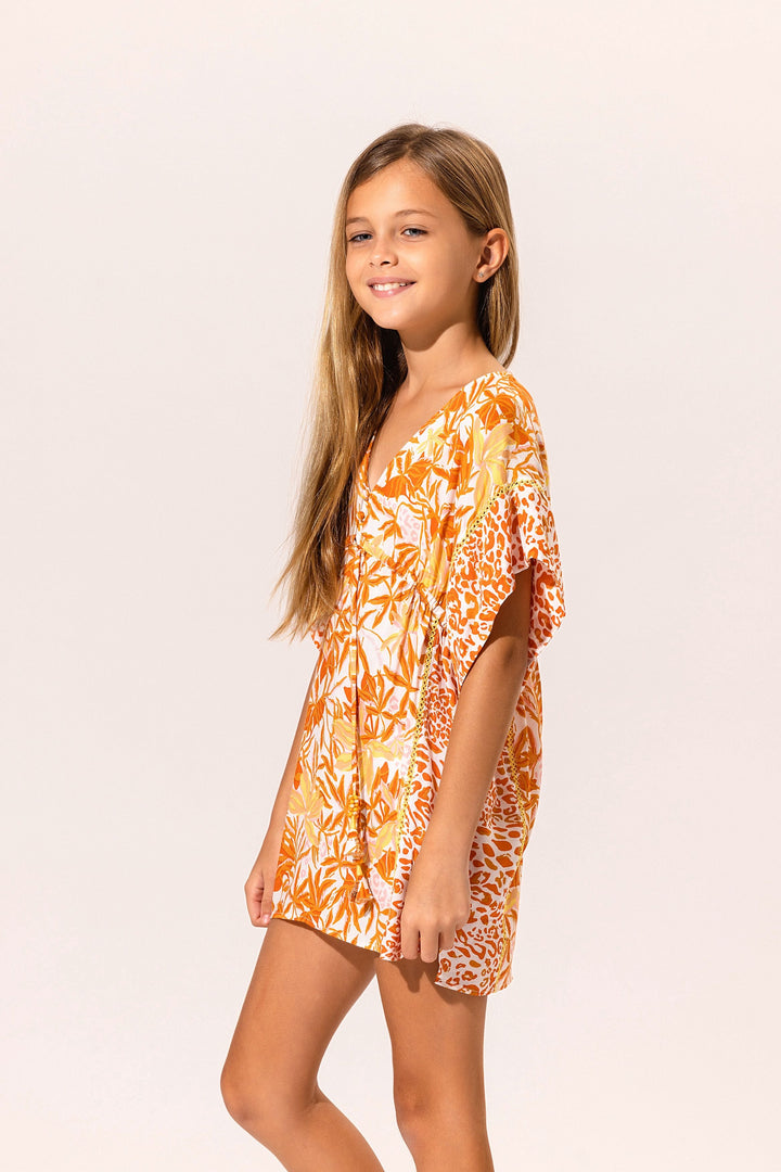 Kids Kaftan Amaya - Gold Orchid