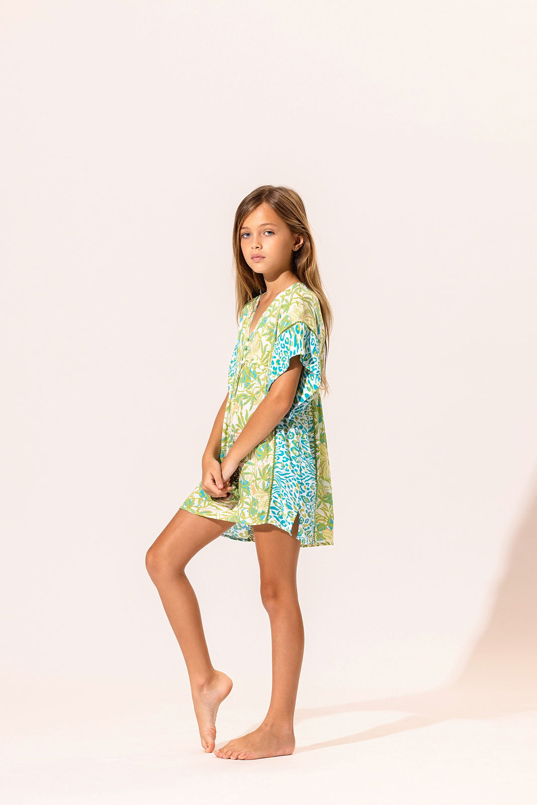 Kids Kaftan Amaya - Green Orchid