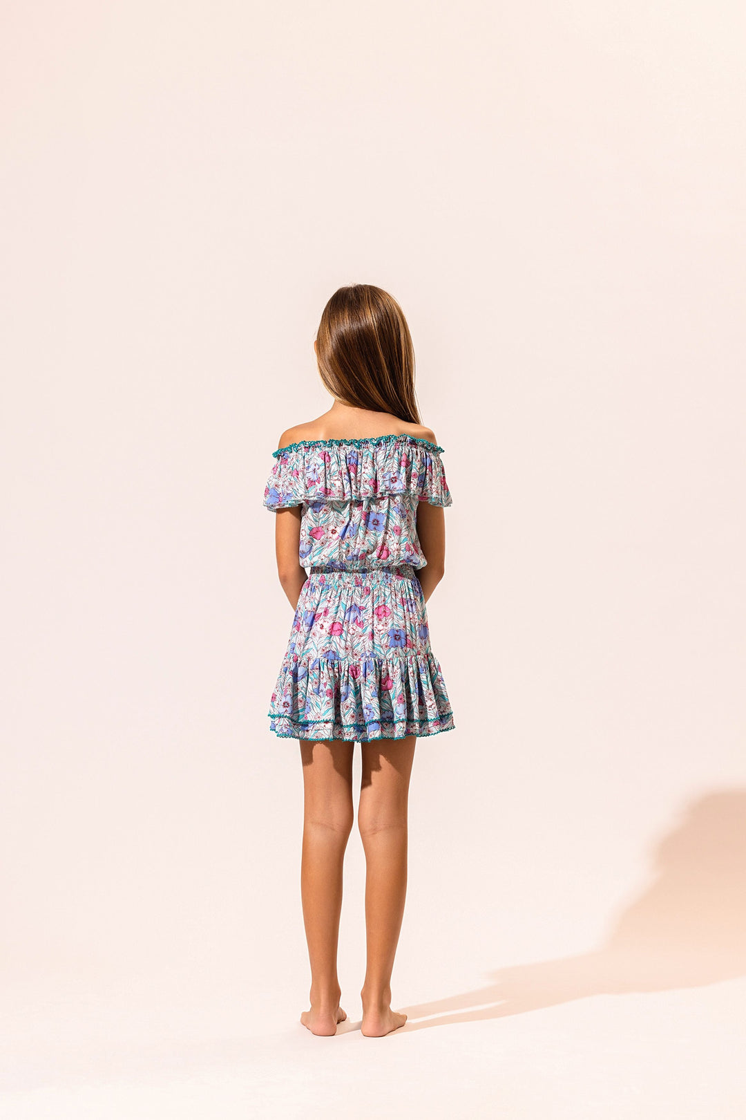 Kids Mini Dress Bella - Aqua Petunia