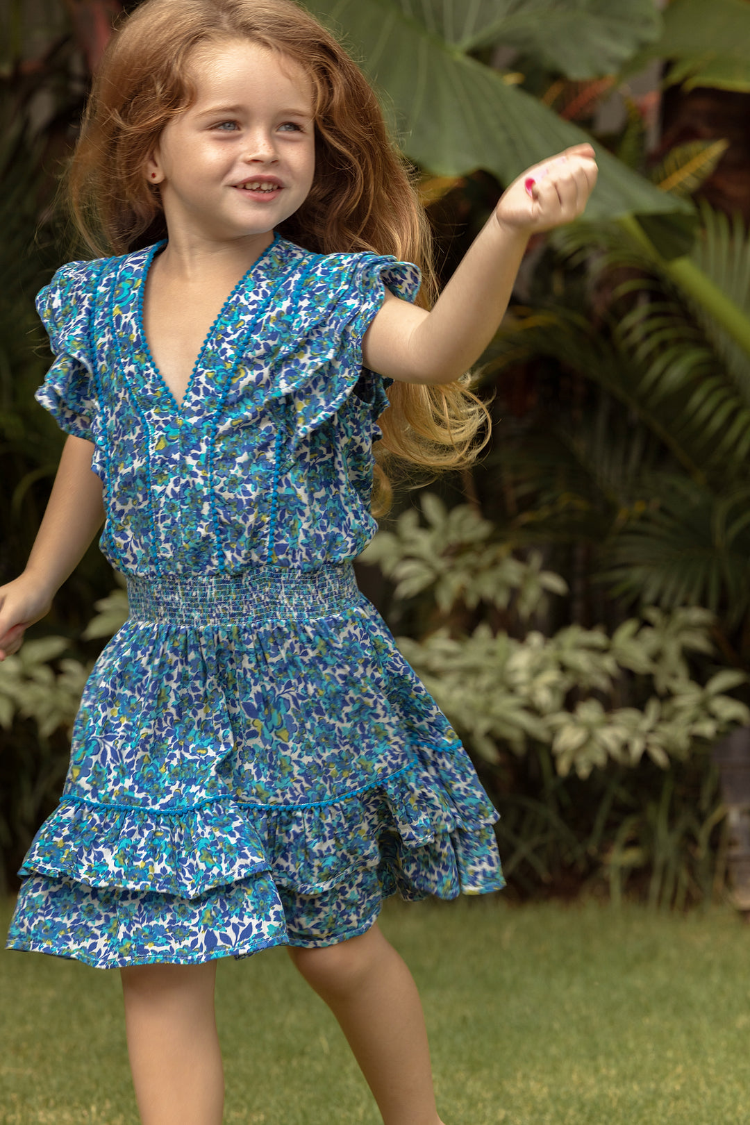 Kids Mini Dress Camila - Blue Net