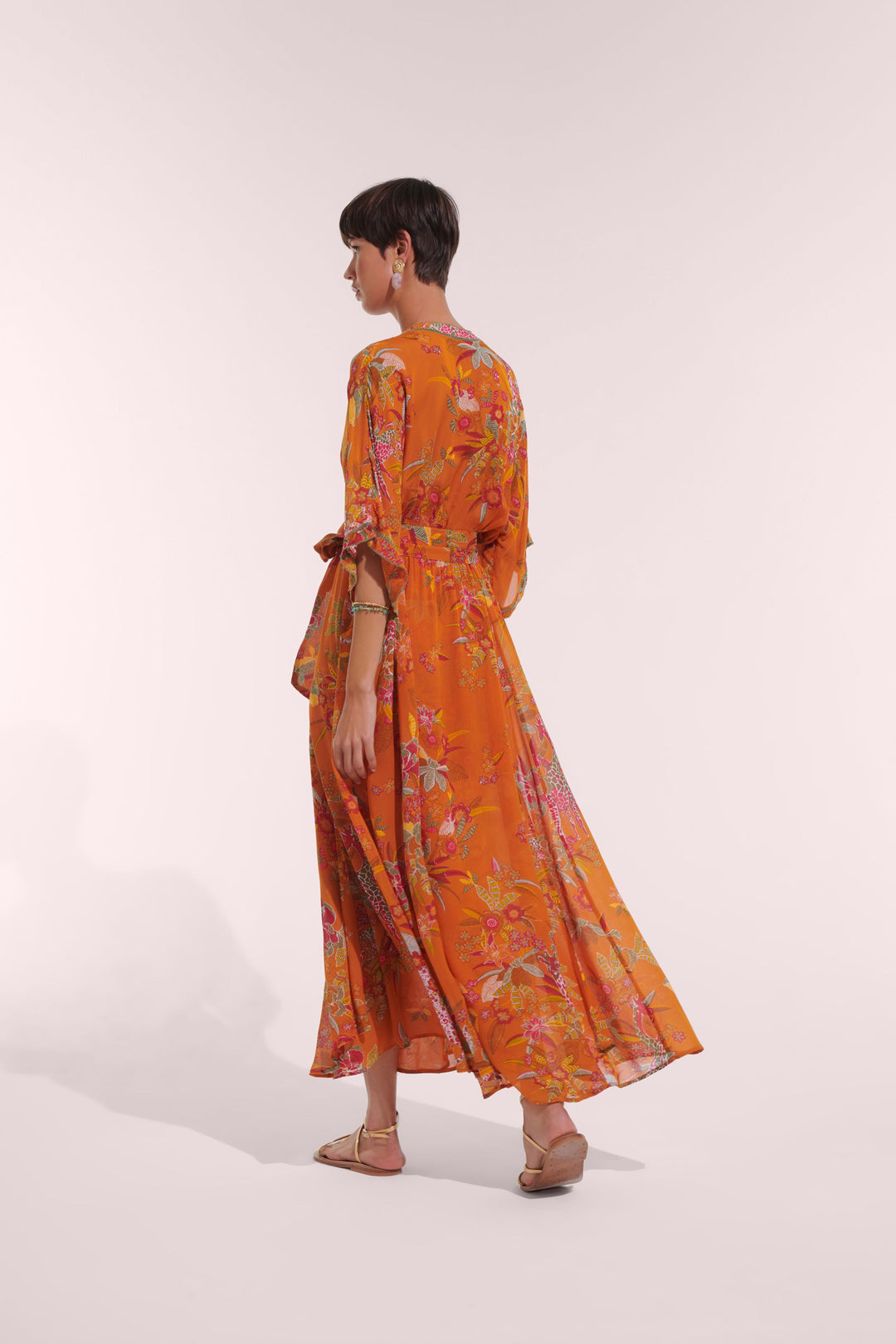 Long Dress Adha - Orange Leo Forest