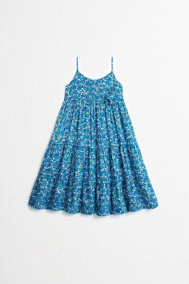 Kids Long Dress Bambi - Blue Net