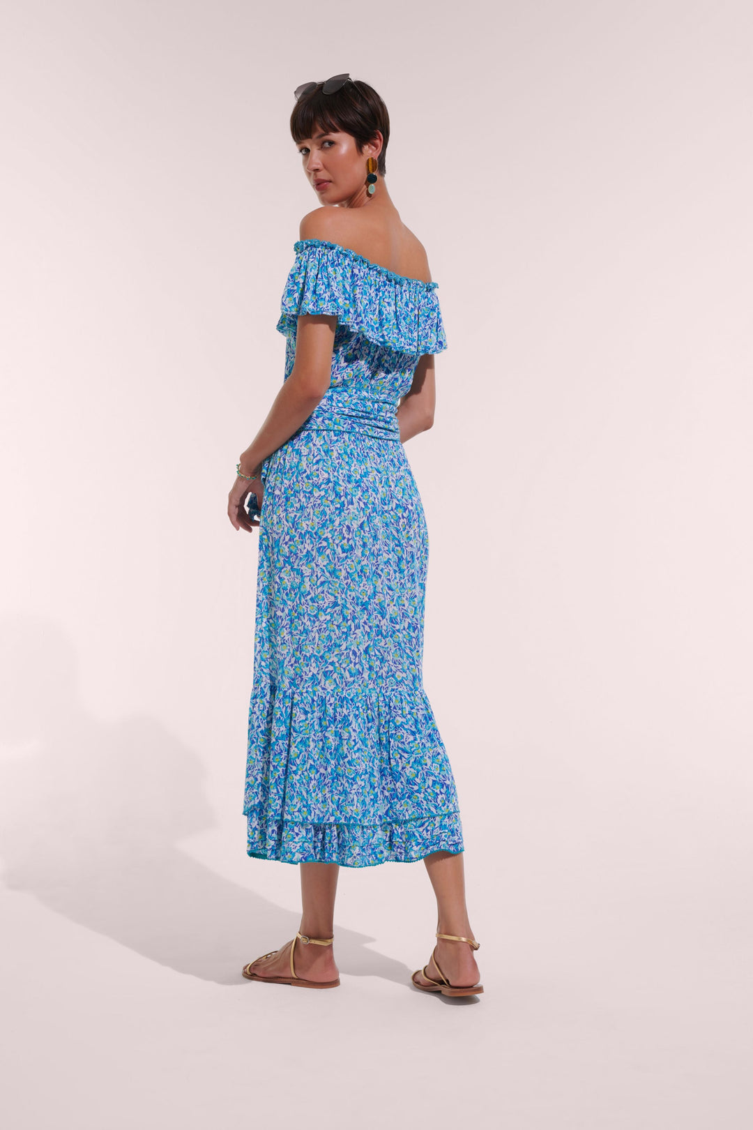 Long Dress Bella - Blue Ocean Flowers