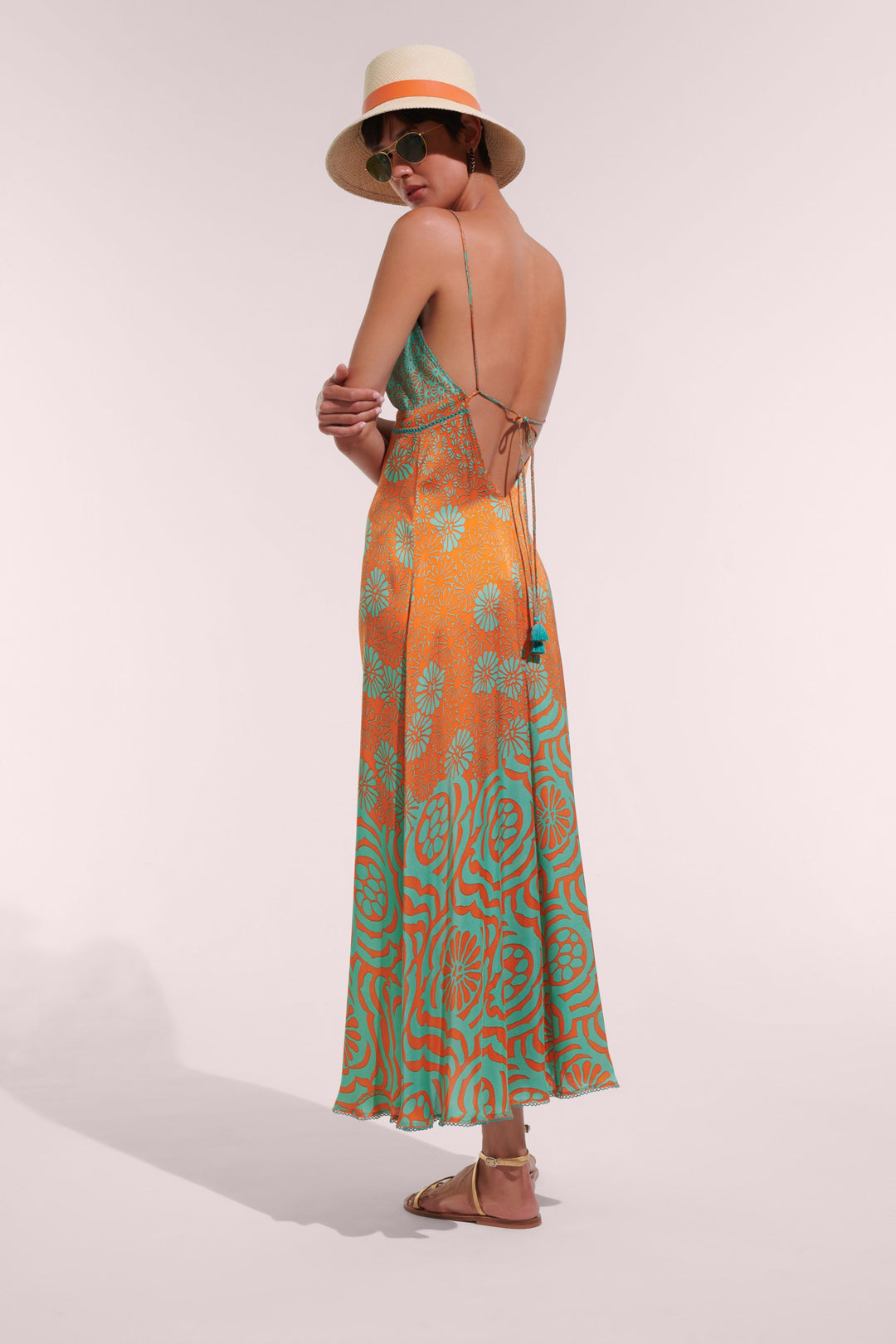 Robe Longue Denise - Orange Daisy