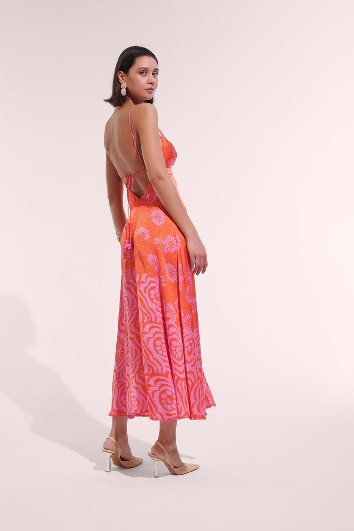 Robe Longue Denise - Pink Daisy