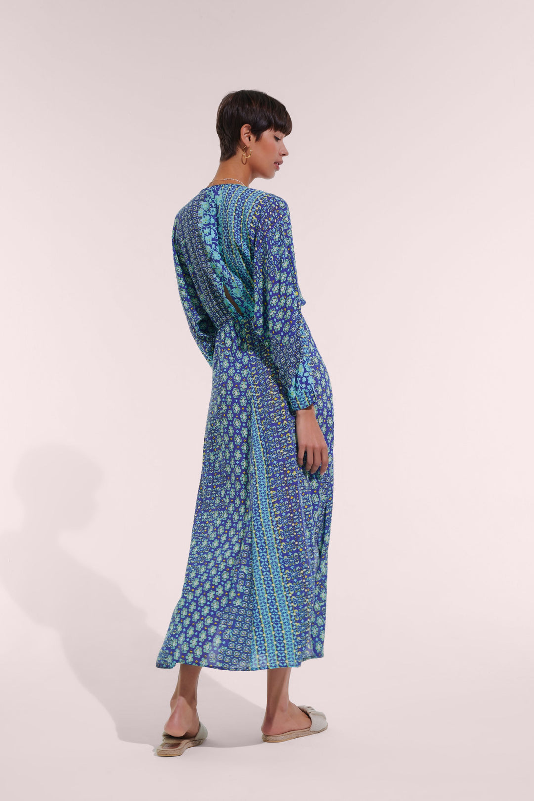 Long Dress Ilona - Blue Verti Batik