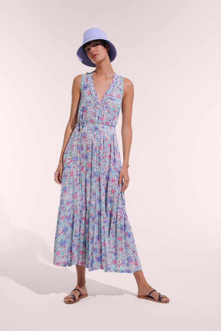 Long Dress Nana - Aqua Petunia