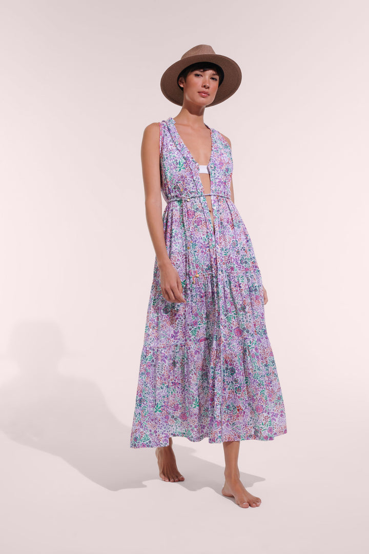 Long Dress Nana - White Lavender Nature