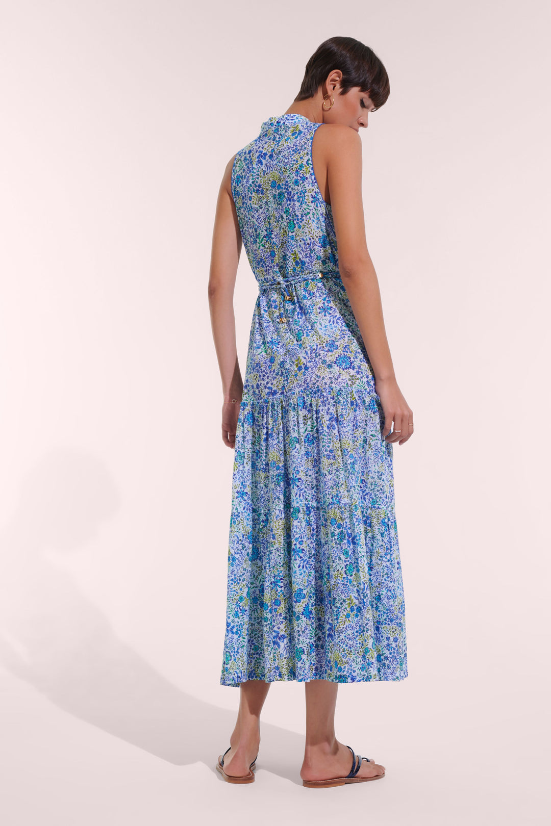 Long Dress Nana - White Blue Nature