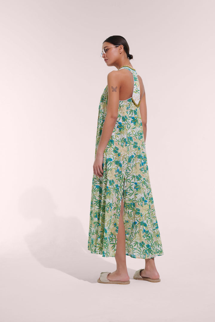 Long Dress Nava - Green Orchid