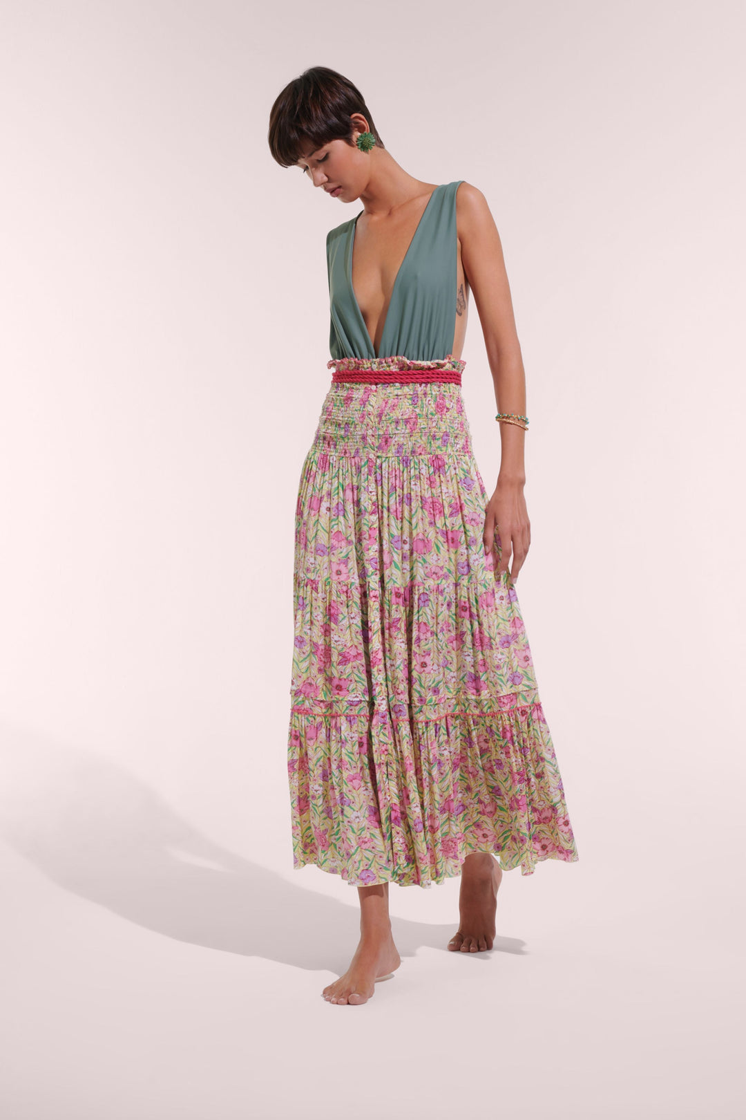 Long Dress Triny - Green Petunia