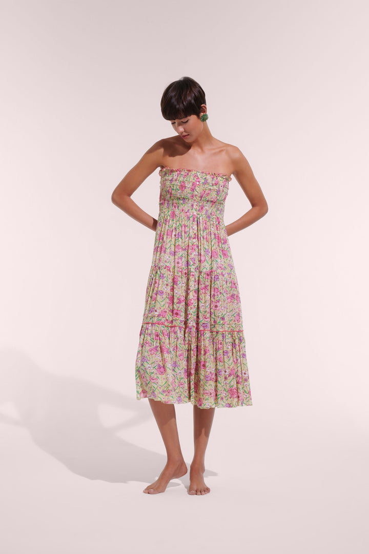 Long Dress Triny - Green Petunia