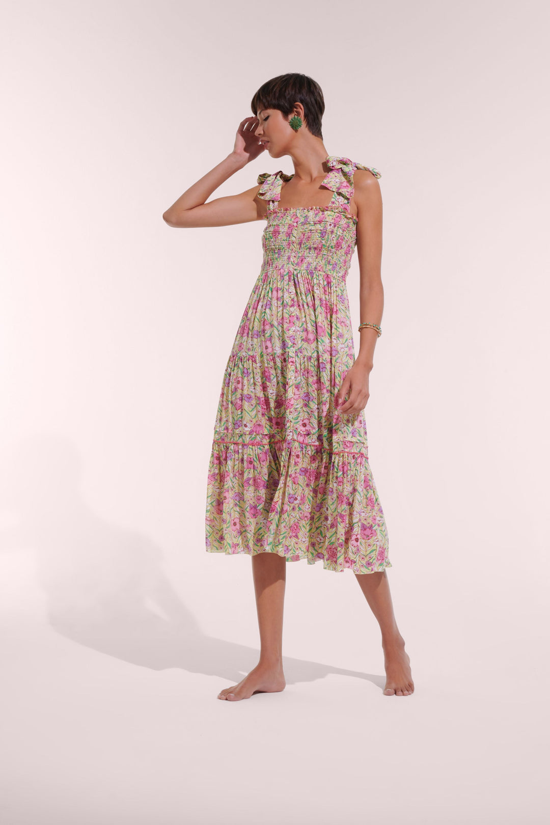 Long Dress Triny - Green Petunia