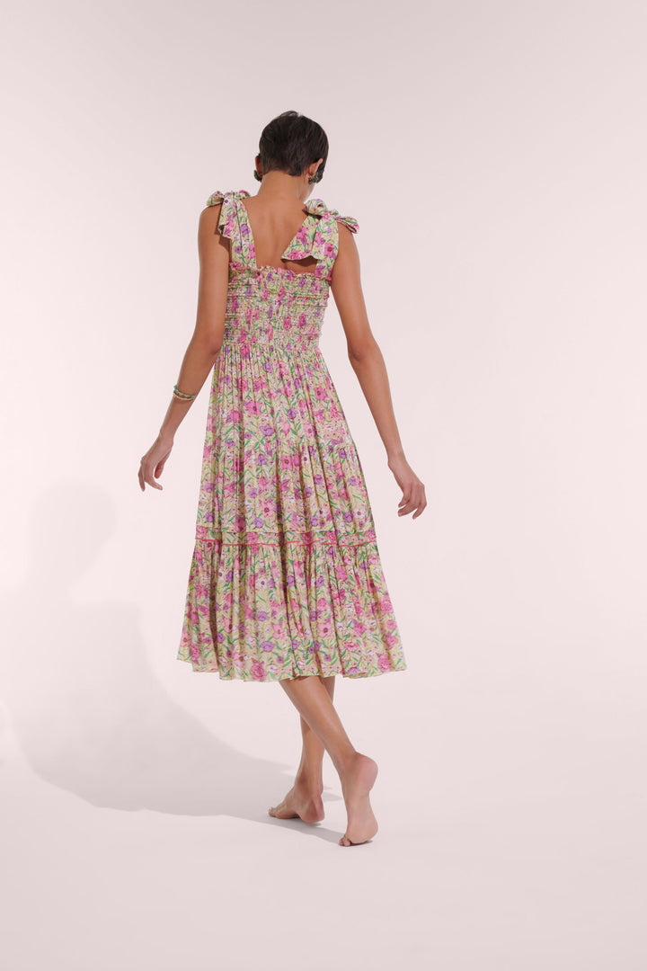 Long Dress Triny - Green Petunia