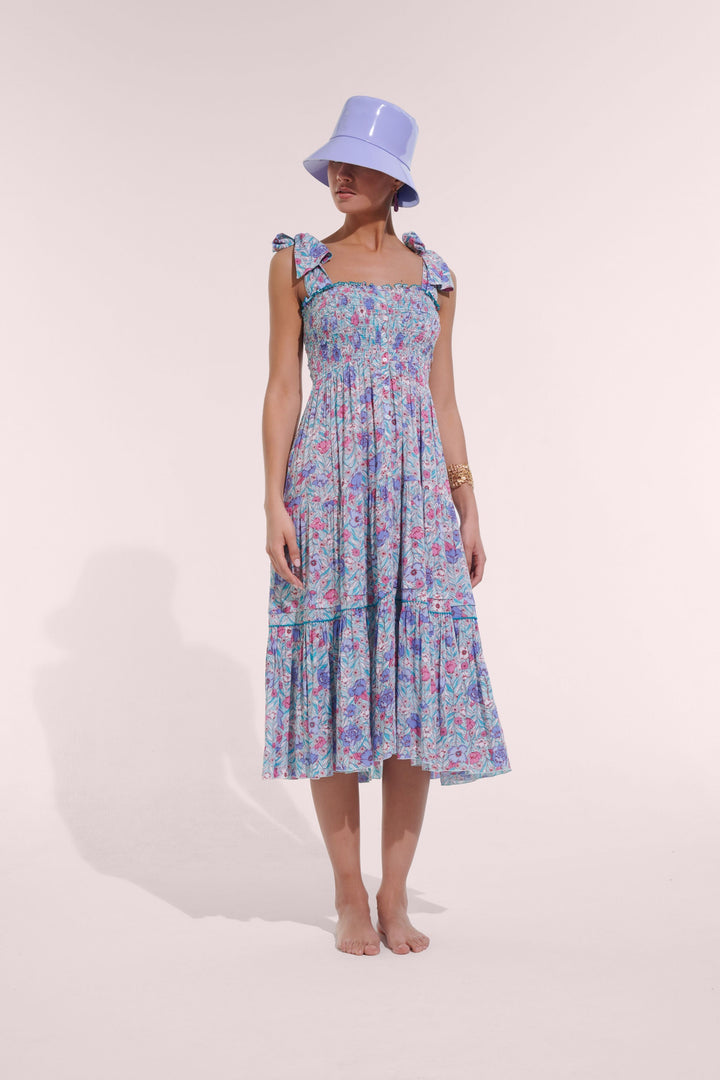 Long Dress Triny - Aqua Petunia