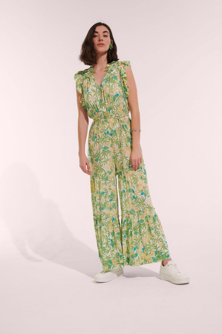 Long Jumpsuit Belene - Green Orchid