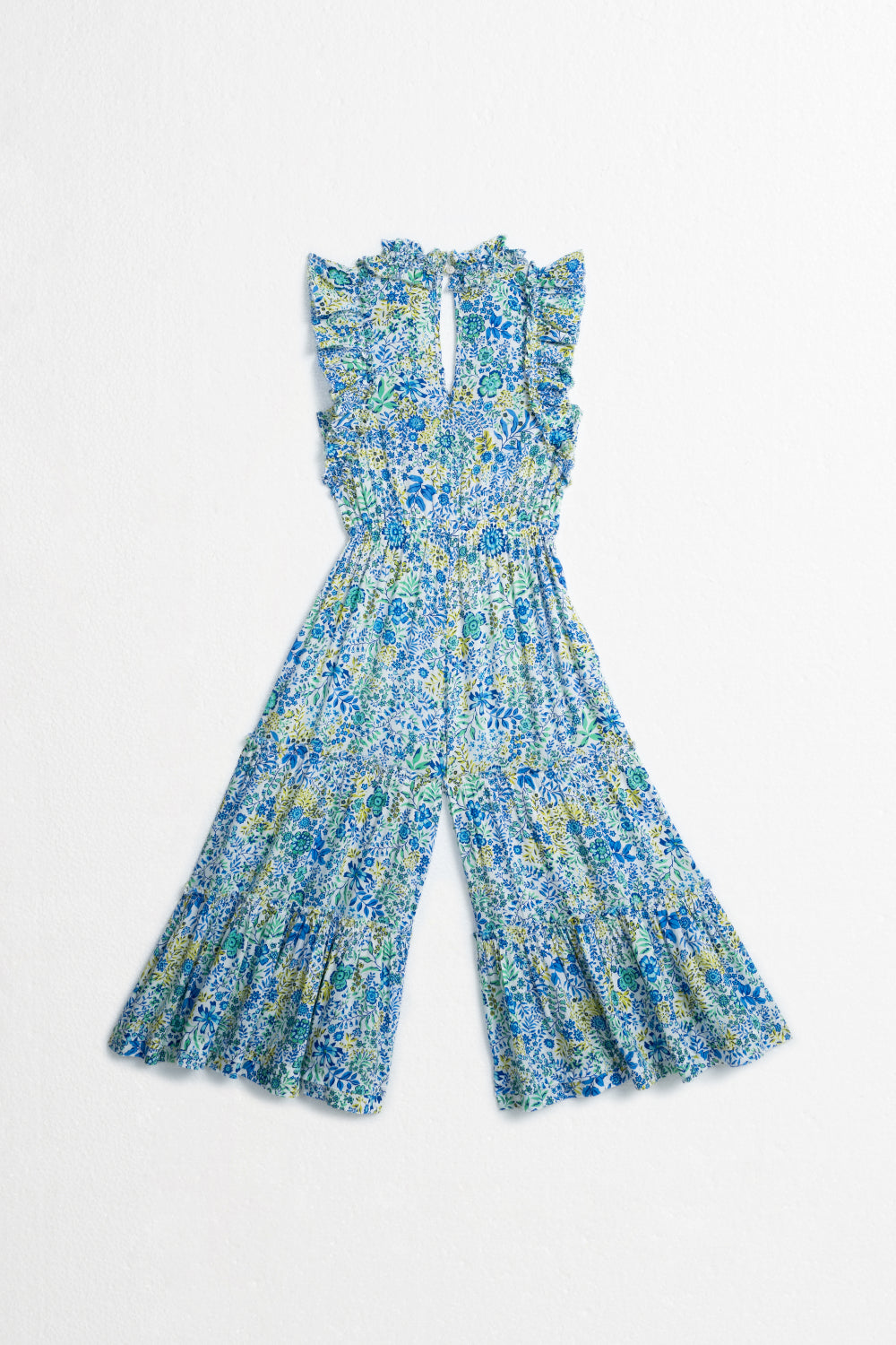 Kids Long Jumpsuit Belene - White Blue Nature