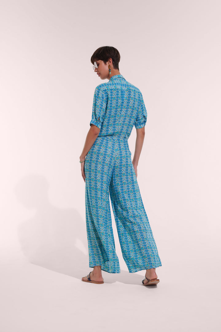 Long Jumpsuit Bettina - Aqua Coleus