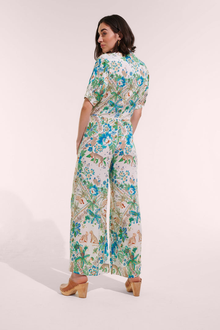 Long Jumpsuit Bettina - Blue Leo Foulard