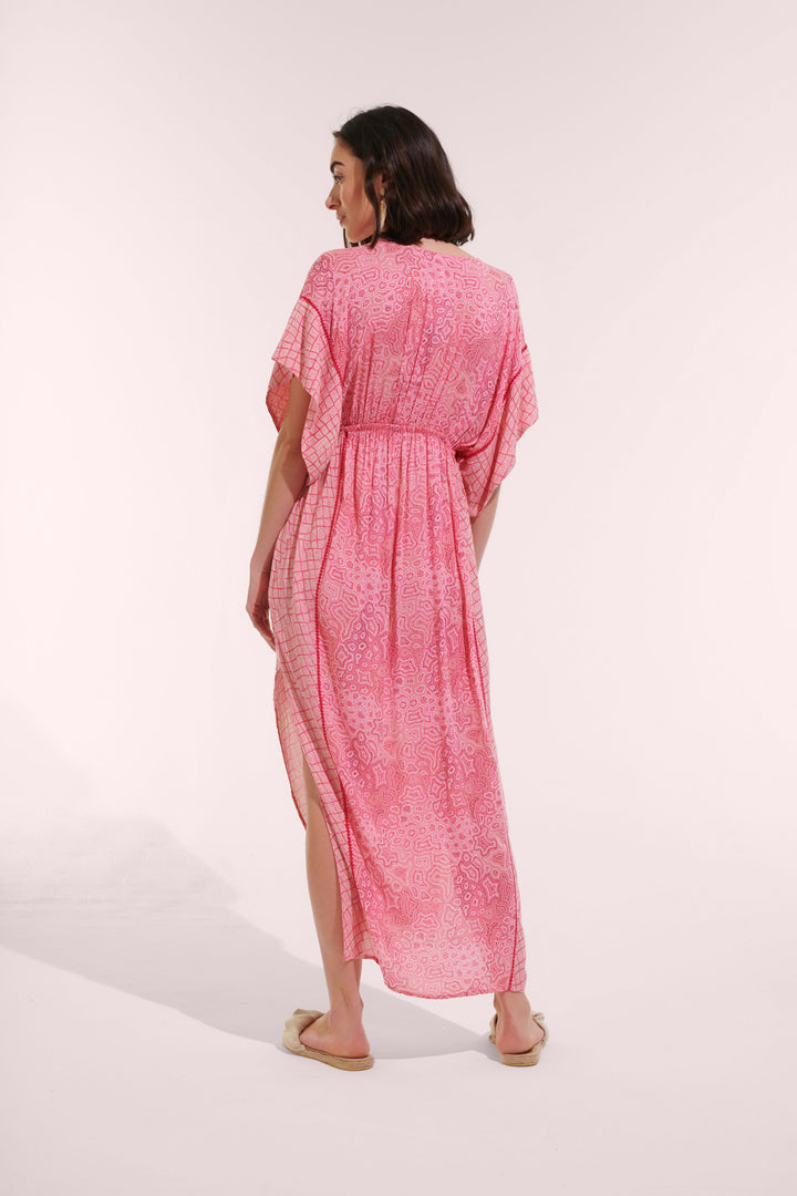 Long Kaftan Amaya - Pink Sea Water