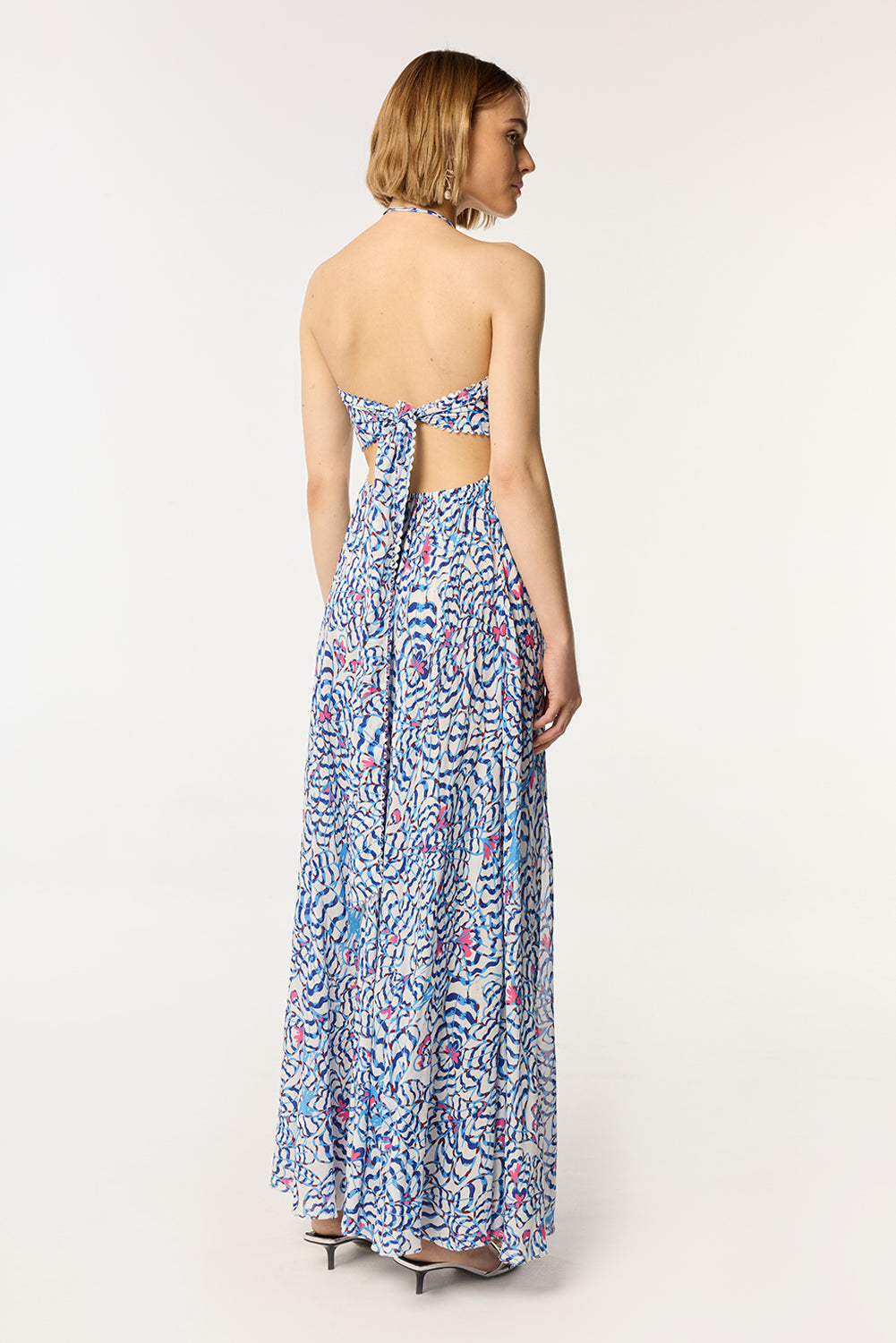 Long Dress Carla - Blue Wings Flower