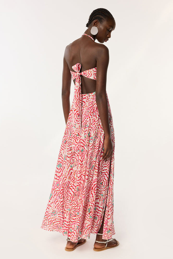 Robe Longue Carla - Pink Wings Flower