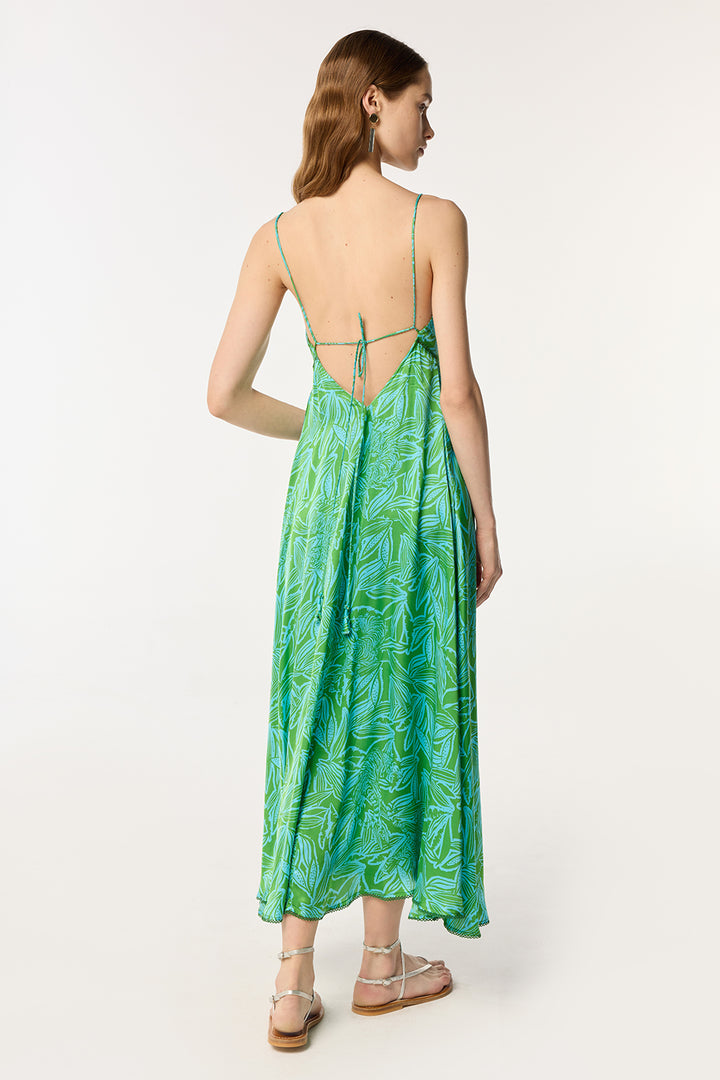 Long Dress Denise - Turquoise Pop Tiger