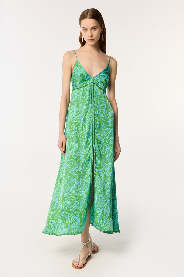 Long Dress Denise - Turquoise Pop Tiger