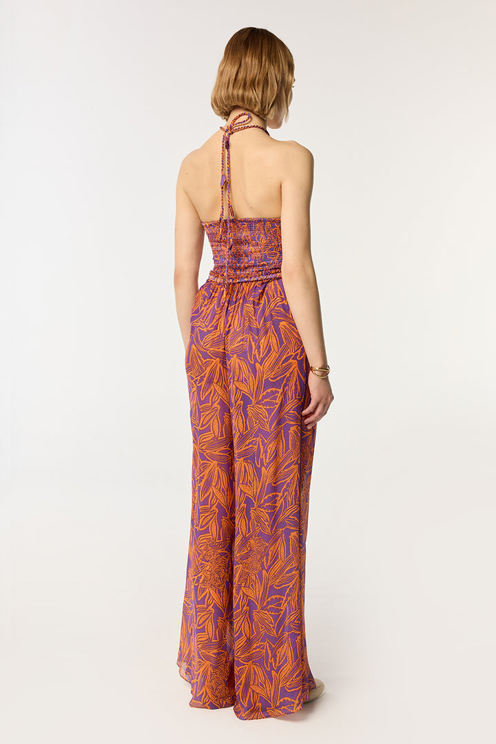 Long Jumpsuit Claudia - Purple Pop Tiger