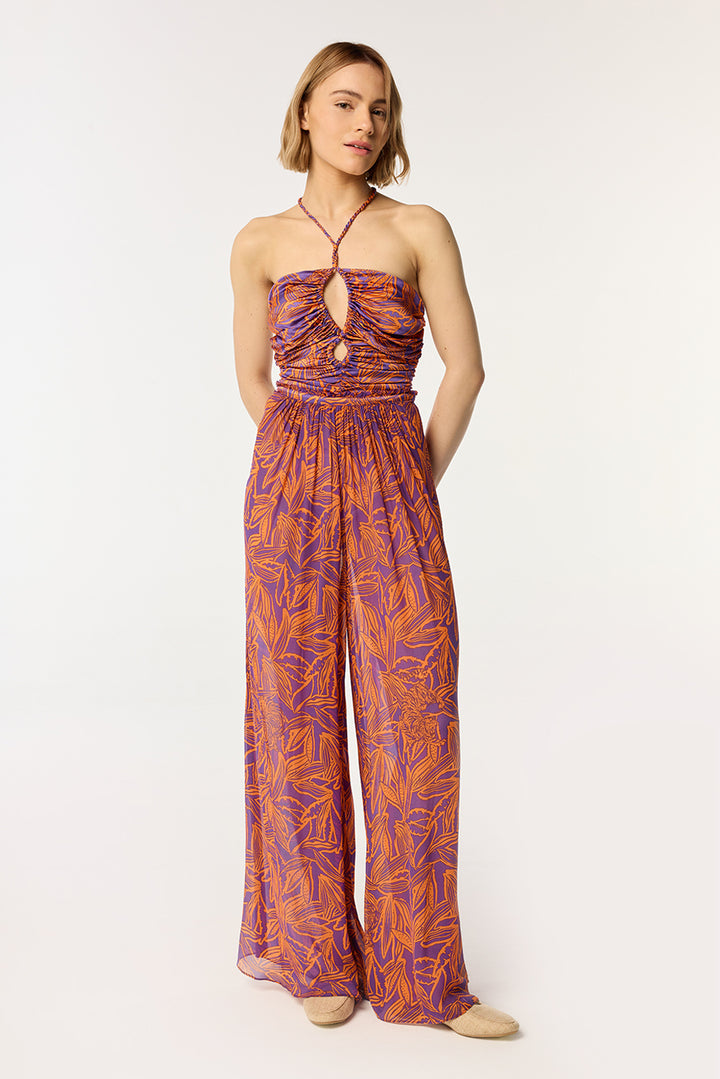 Long Jumpsuit Claudia - Purple Pop Tiger