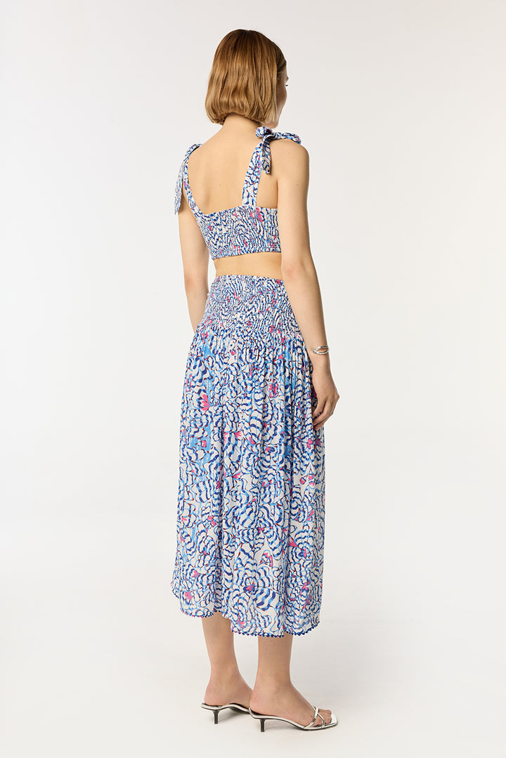 Long Skirt Carla - Blue Wings Flower