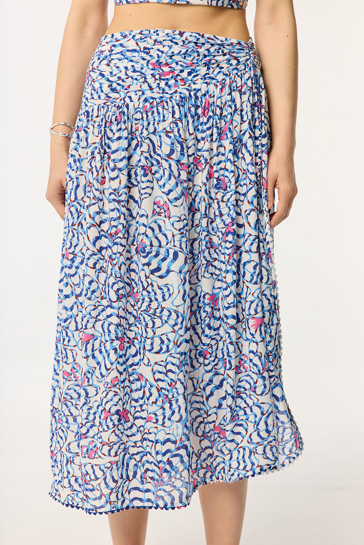 Long Skirt Carla - Blue Wings Flower