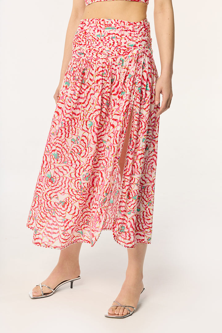 Long Skirt Carla - Pink Wings Flower