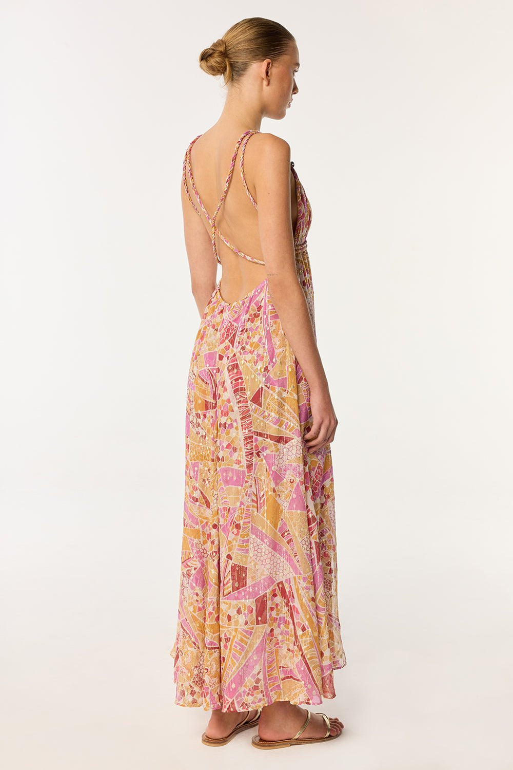 Long Dress Collette - Pink Mosaic