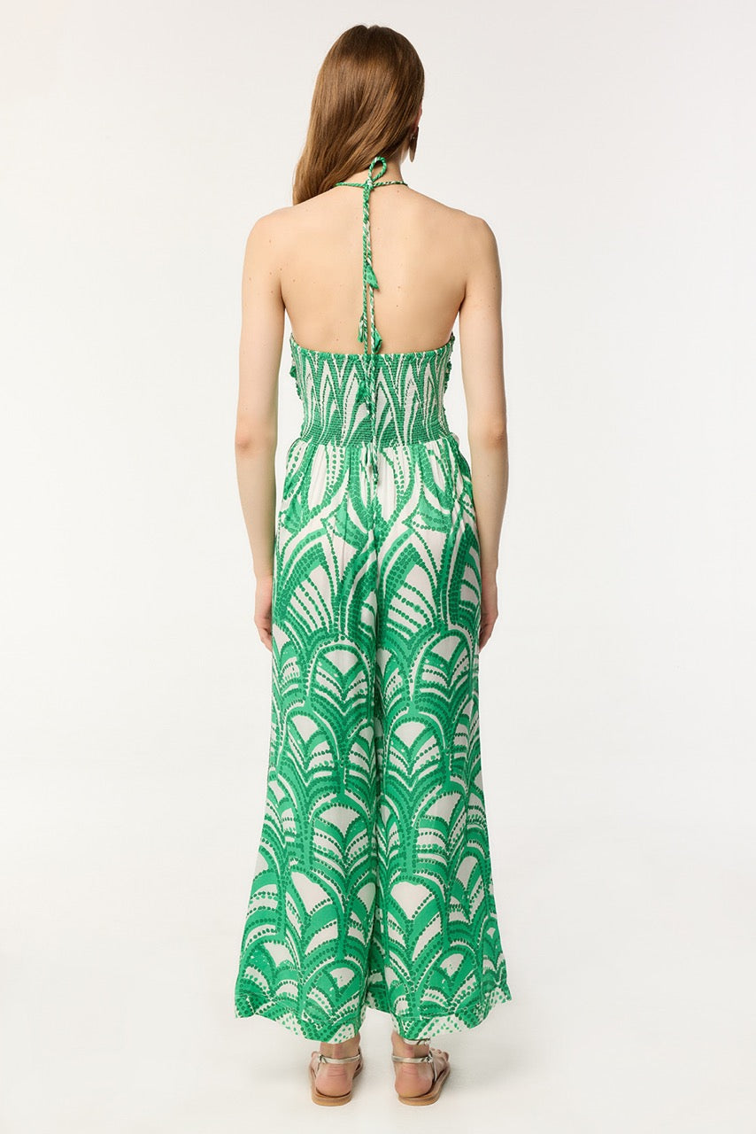 Long Jumpsuit Claudia - Green Himba