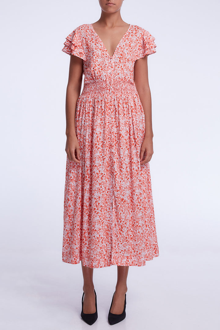 Midi Dress Della - Pink Gerbera